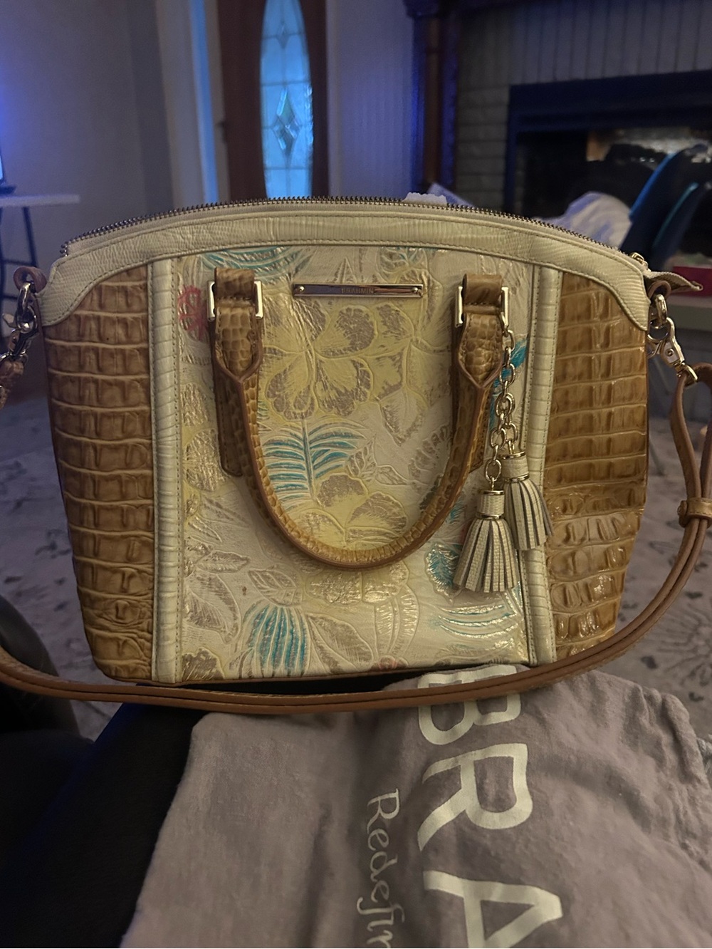 Brahmin Multi Flora Duxbury Satchel